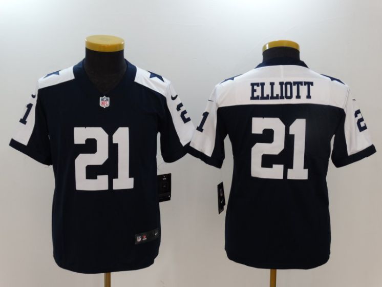 Youth Dallas Cowboys #21 Elliott Blue Thanksgiving Nike Vapor Untouchable Limited NFL Jerseys->denver broncos->NFL Jersey